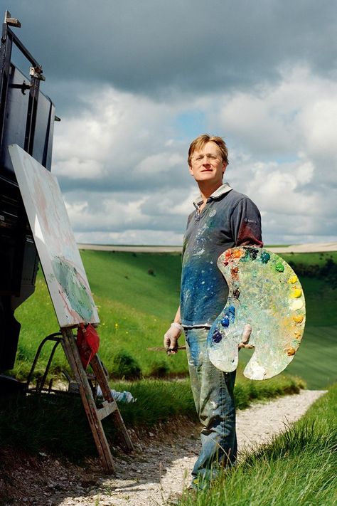 In the studio with landscape painter Oliver Akers Douglas - the Wiltshire studio of the artist - currently exhibiting at the Portland Gallery - art news on House. Travelling Artist, Painter Man, Crooked Face, Artists Studios, Painter Painting, Art News, Painter Artist, Easels, Aspiring Artist