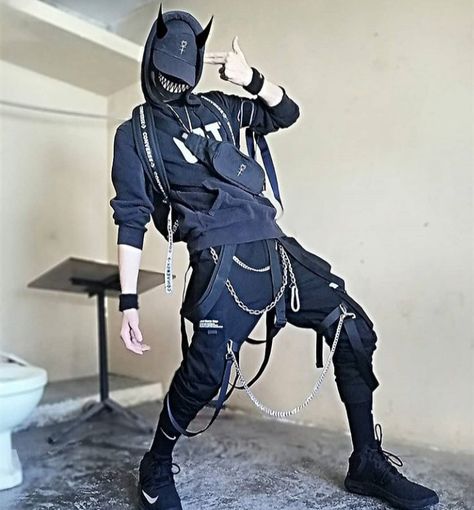 Tech Wear Fashion Men, Techcore Clothes, Tech Gear Fashion Aesthetic, Techno Wear Aesthetic, Cyberpunk Aesthetic Outfit Male, Super Hero Outfits Men, Cyberpunk Outfit Aesthetic, Techwear Men Outfit, Futuristic Uniform