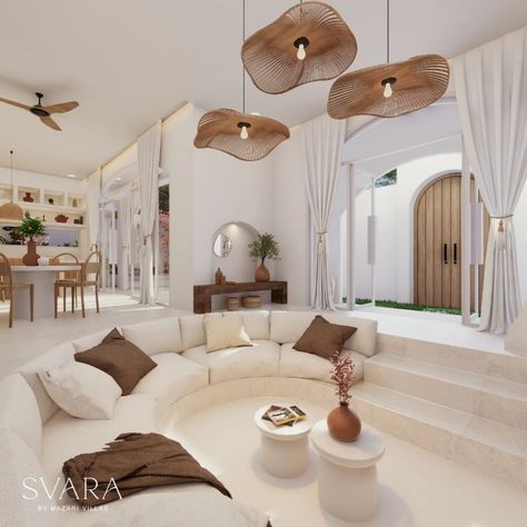 Make your dream life happen in paradise. 🌴 Achieve a passive income while having the luxury of vacationing in a holiday home in Bali by investing smartly in a Svara by Mazari Villas. With our high-touch property management services, you won't have to worry about the day-to-day operations of your rental property. Because you own the private villa, you will also have the flexibility of staying in your holiday home whenever you want to. It's the best of both worlds. Prices start at $245,000... Villa Brochure, Bingin Beach, Private Villa Bali, Tropical Living Room, Conversation Pit, Villa Bali, Option B, Luxury Resorts, Luxury Amenities