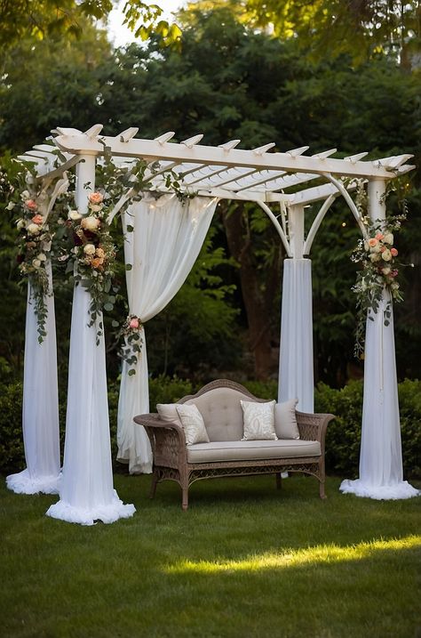 Pergola Installation Cost In 2024 Pergola Wedding Decorations, Pergola Wedding, Wedding Pergola, Pergola Decor, Vinyl Pergola, Metal Pergola, Wooden Pergola, Diy Pergola, Cost Saving