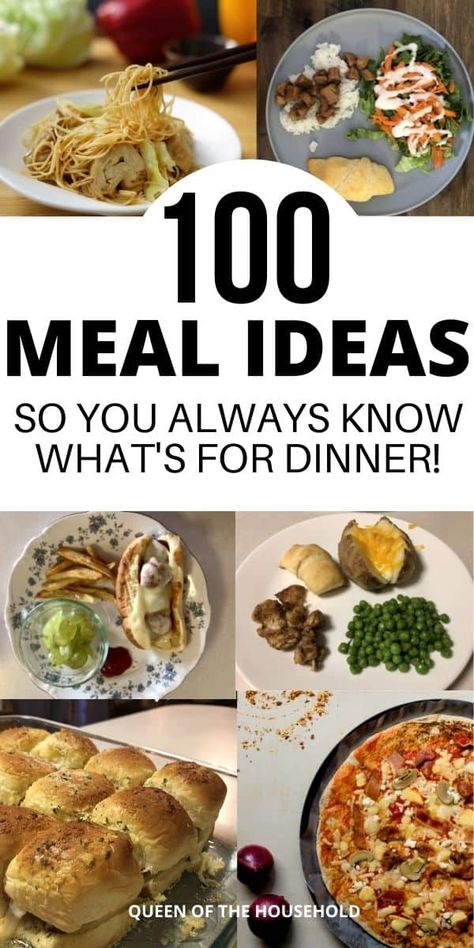 List of 125 Common Meals for Dinner! 30 Day Dinner Menu Families, List Of Dinner Ideas Menu Planning, Dinner List Ideas Menu Planning, 7 Day Dinner Menu Ideas, Common Dinner Ideas, Dinner Ideas For The Week Menu Planning, Out Of The Ordinary Dinner Recipes, Weekly Dinner Menu Ideas Families, Family Meal Planning Ideas Weekly