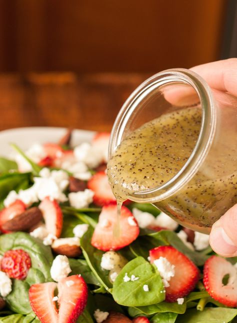 Recipe: Spinach & Strawberry Salad with Poppy Seed Dressing — Side Dish Recipes from The Kitchn Poppy Seed Salad Dressing, Poppy Seed Salad, Salad Appetizer Cups, Easter Dress Toddler, Appetizer Cups, Seed Salad, Salad Recipe Ideas, Poppyseed Dressing, Salads For Parties