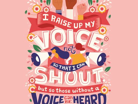 Raise Your Voice by Risa Rodil Risa Rodil, Inspiration Typographie, Raise Your Voice, Comedy Tv Shows, Woman’s Day, Your Voice, Fine Art Painting, Canvas Artwork, Canvas Giclee