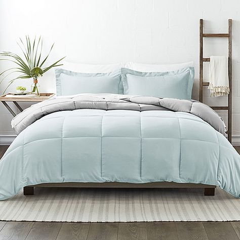 Casual Comfort Solid Reversible Lightweight Down Alternative Comforter Set - JCPenney White Twin Comforter, Aqua Comforter, Full Comforter Sets, Complete Bedding Set, Cozy Texture, Twin Comforter Sets, Twin Xl Comforter, White Sheets, Twin Comforter