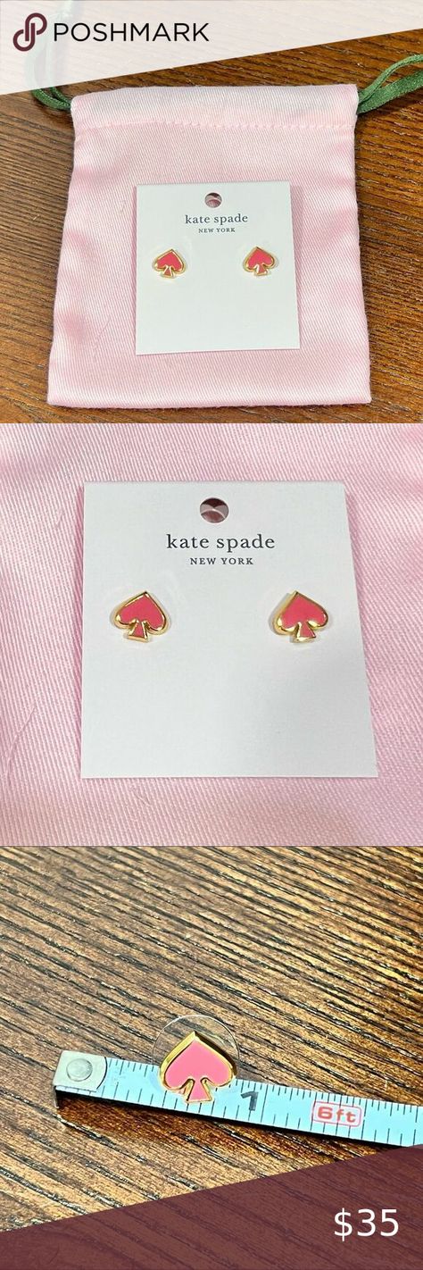 KATE SPADE ENAMEL earrings. PINK PANACHE! Perfect Mothers Day Gift!! Earrings Pink, Spade Jewelry, Kate Spade Jewelry, Enamel Earrings, Gold Polish, Kate Spade New York, Mother's Day Gifts, Kate Spade, Mothers Day