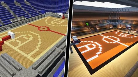 Minecraft Basketball Court, Basketball Minecraft, Minecraft City, Minecraft Architecture, Minecraft Ideas, Rafting, New World, Minecraft, Basketball Court