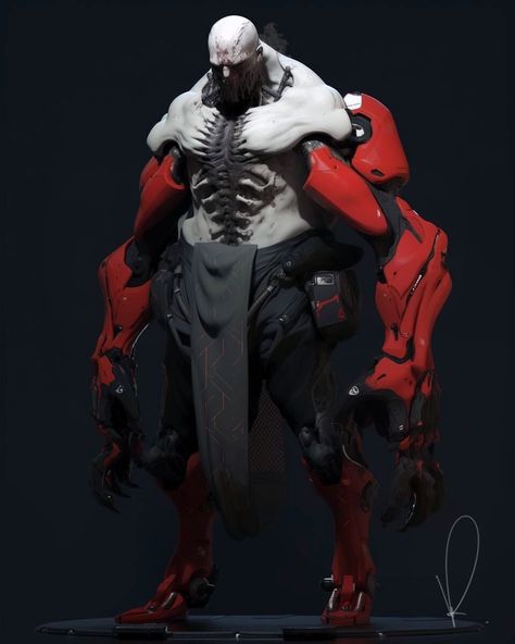 ArtStation - Red Butcher, Marcin Rubinkowski Butcher Character, Hybrid Character, Dark Inspiration, Cyberpunk Concept Art, Zbrush Character, Space Man, Hybrid Art, Art Concepts, Character Model