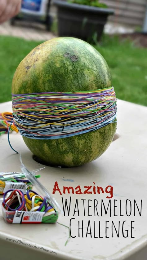 Science Activities For School Age, Exploding Science Experiments For Kids, Summer Activities For Preteens, Summer School Age Activities, Summer Science Experiments For Kids, Exploding Watermelon, Watermelon Activities, Balloon Science Experiments, Easy Science Experiments For Kids