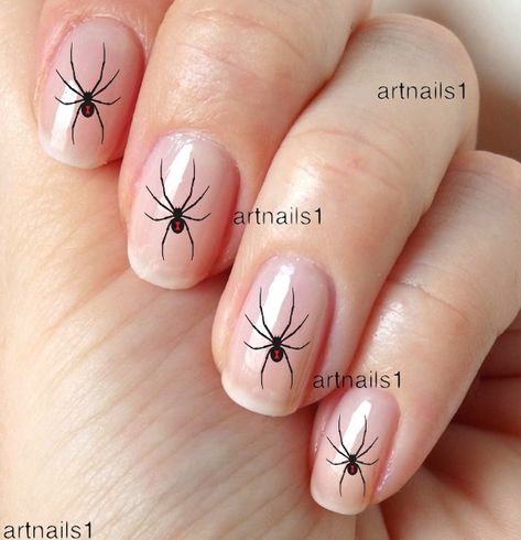 Zen Place, Halloween Nail Ideas, Holloween Nails, Halloween Manicure, Halloween Nails Easy, Witchy Nails, Widow Spider, Spider Halloween, Seasonal Nails