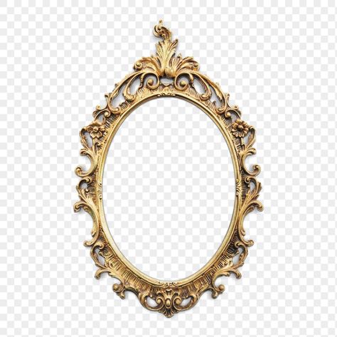 Royal Picture Frame, Mirror Png, Gold Frame Design, Antique Mirror Frame, Mirror Ornament, Vintage Gold Mirror, Royal Frame, Fancy Mirrors, Mirror Illustration