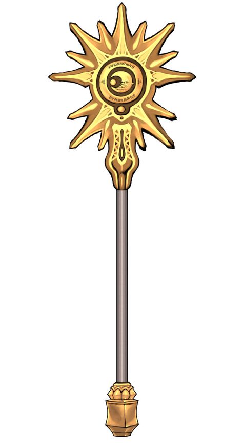 Magic Spear Concept Art, Golden Spear Fantasy, Dnd Magic Items Spear, Fire Spear Fantasy, Staff Magic, Chainsword Concept Art, Concept Art Gallery, Mahō Shōjo, Fantasy Props