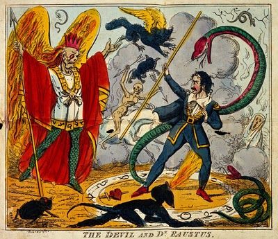 mephistopheles devil - Google Search Dr Faustus, Wellcome Images, Doctor Faustus, Christopher Marlowe, Walpurgis Night, Tragic Hero, Important Life Lessons, Wild Hunt, Two Men