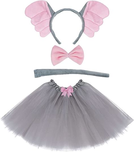 Amazon.com: Dxhycc Grey Elephant Costume Set Elephant Ears Headband Bow Tie Tail Tutu Skirt Animal Fancy Costume Kit Halloween Cosplay Party Accessories for Kids : Clothing, Shoes & Jewelry Elephant Costume, Costume Party Decorations, Elephant Costumes, Mouse Costume, Fancy Costumes, Headband Bow, Mouse Ears Headband, Easy Costumes, Skirts For Kids