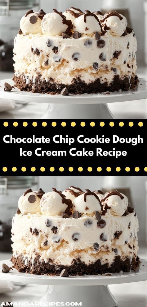 Craving something indulgent? This easy Chocolate Chip Cookie Dough Ice Cream Cake Recipe combines the nostalgic taste of cookie dough with delightful ice cream. It’s a quick dessert that everyone will love, making it a must-try! Assorted Cheesecake, Cookie Dough Ice Cream Cake, Dessert Ideas Simple, Creative Dessert Ideas, Perfect Cheesecake Recipe, Chocolate Chip Cookie Dough Ice Cream, Perfect Cheesecake, Cheesecake Ideas, Recipes Unique