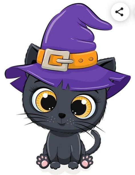 Happy Halloween Illustration, Quick Halloween Crafts, Cute Halloween Clipart, Wallpaper Gatos, Halloween 1st Birthdays, Halloween Wallpaper Cute, Cat Clipart, Halloween Illustration, Halloween Painting