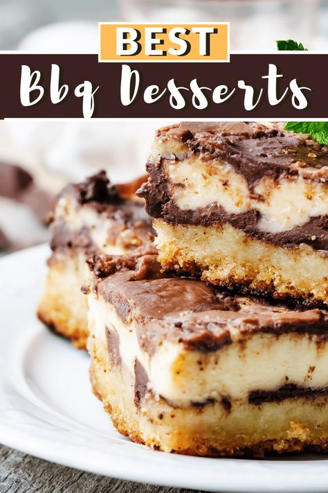 Dessert For Barbeque Party, Easy Dessert Recipes For Bbq, Desserts That Go With Bbq, Bbq Cookout Desserts, Dessert Ideas For Cookout, Bbq Side Desserts, Reunion Dessert Ideas, Easy Vacation Desserts, Dessert Bbq Party