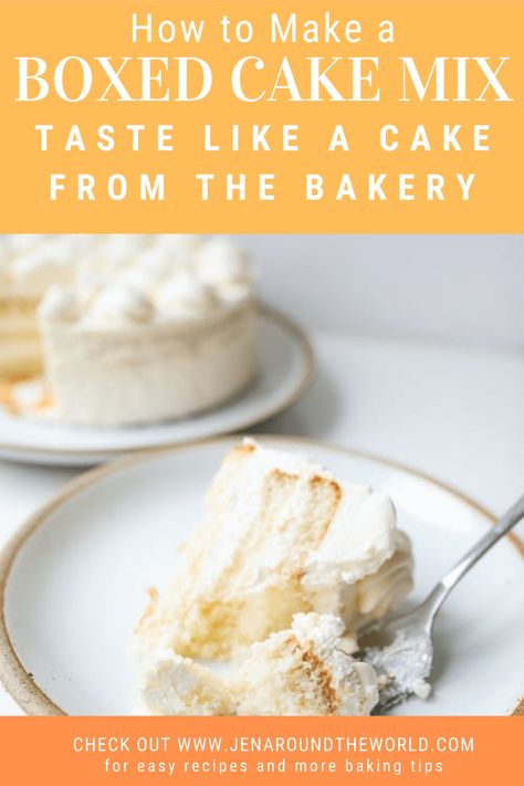 Cake Mix Recipes Homemade, Doctored Cake Mix Recipes, Cake Baking Supplies, Bakery Style Cake, Cake Mix Doctor, Box Cake Recipes, Boxed Cake Mixes Recipes, Boxed Cake, Slice Of Cake