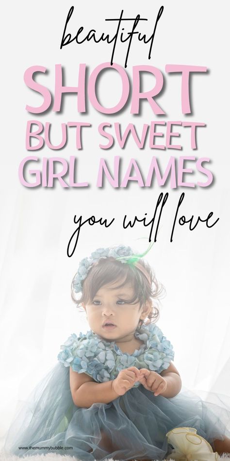 The prettiest one syllable girl names to add to your baby names shortlist. Gorgeous short girl names plus meanings. Modern Girl Names, Short Girl Names, Short Baby Girl Names, One Syllable Girl Names, Sweet Baby Girl Names, One Syllable Names, Sweet Girl Names, Baby Names Short, Cool Baby Girl Names