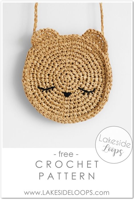 This beginner friendly crochet pattern makes the cutest bunny or bear purse for the little girl in your life. The sweet face is easy to create and the straps can be crocheted to any length for children of all ages. My kids love their mini Spring/Summer circle bags! They crocheted up quickly and would make great Easter gifts.  Get the pattern for free on the blog or download an inexpensive pdf version from Etsy or Ravelry. Bear Purse, Beginner Friendly Crochet, Tote Crochet, Modern Crochet Patterns, Crochet Girls, Handbag Pattern, Crochet Purse Patterns, Crochet Bags Purses, Crochet Bear