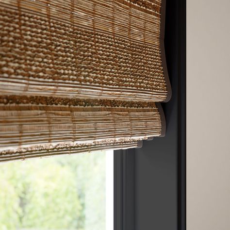 Rattan Blinds With Curtains, Blind Ideas For Windows, Bamboo Blinds With Curtains, Bedroom Blinds And Curtains, Curtains Over Shutters, Bathroom Window Blinds, Lounge Blinds, Small Window Bedroom, Bamboo Blinds Living Room