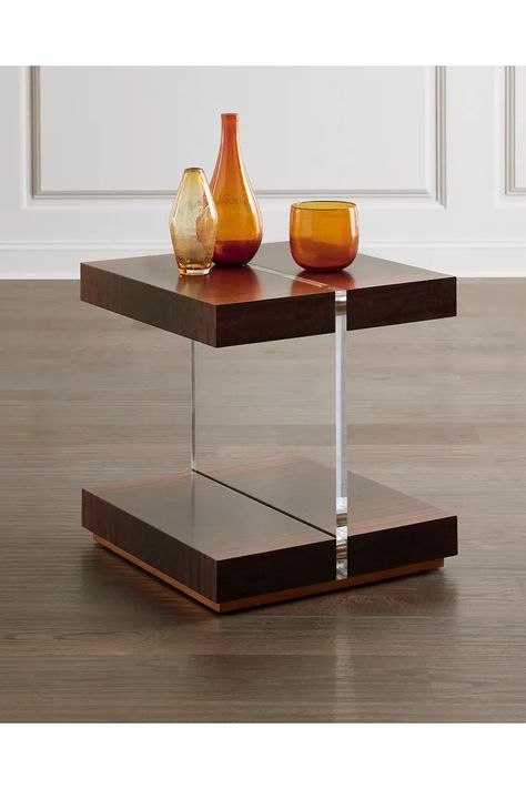 HD9ZY John-Richard Collection Ashton Gate Side Table Walnut Glass Side Table, Unusual End Tables Unique, Accent Table Set, Tall Modern Side Table, Symmetrical Side Table, N Shaped Side Table, Unique Entry Tables, Trendy Accent Table, Small Unique Tables