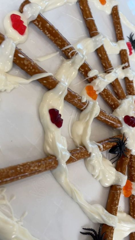 These Pretzel Spiderwebs are easy to make and perfect to celebrate Halloween! 🕸️ 🕷️ If you prefer single size portions, use pretzel sticks to make mini ones!Save this one now and follow for more fun ideas!#halloween2023 #pretzelspiderwebs #halloweenparty #halloweentreats #halloweenideas | Young Wild Me | Young Wild Me · Original audio Pretzel Sticks, Mini One, Fun Ideas, Spider Web, Halloween Treats, Follow For More, More Fun, Halloween Party, Halloween