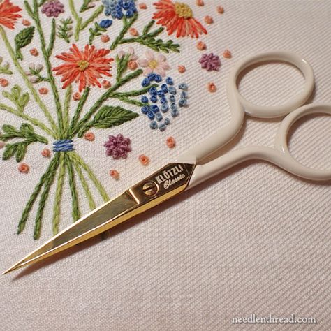 Several years ago, Dovo, the scissor manufacturer in Solingen, Germany (and makers of my favorite embroidery scissors) went out of business. For many of us, that was bad news. Although there are many decent scissors available these days, Dovo's embroidery scissors were always consistent, superior qu Embroidery Stencils, Solingen Germany, Best Scissors, French Embroidery, Learning To Embroider, Hungarian Embroidery, Drawn Thread, Work Boxes, Hand Pictures