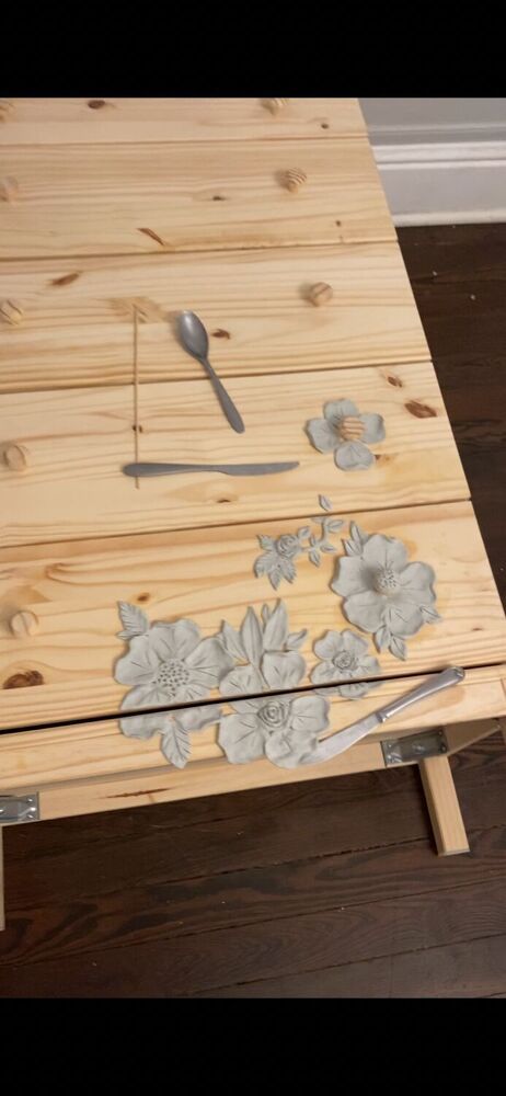 Anthropologie Furniture, Anthropologie Diy, Diy Resin Mold, Three Drawer Dresser, Revamp Furniture, Furniture Appliques, French Provincial Style, Wood Appliques, Plaster Wall Art