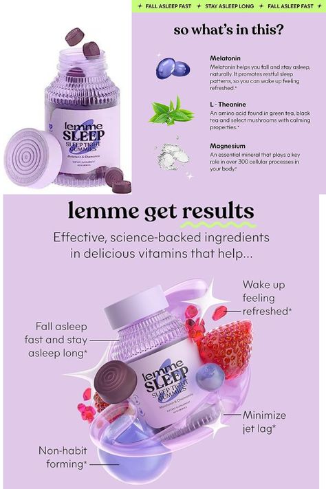 Get it from the link.----- Lemme Sleep Aid Gummies - Natural & Non-Habit Forming - 5mg Melatonin, Magnesium, L-Theanine, Elderberry, Chamomile & Lavender - Vegan, Non-GMO, Gelatin Free, Berry Flavored (60 Count)....for more detail, check the link.----- #fitness #fitnessmotivation #ketogenicdiet #ketodiet #keto #nocarbdiet #nutririon #dietsupplement #diet #supplement Lemme Sleep, Sleep Gummies, Melatonin Gummies, Gummies Recipe, L Theanine, Habit Forming, Sleep Aid, No Carb Diet, Sleep Pattern