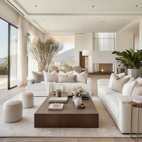 Contemporary Beach House Living Room, Modern Comfy Living Room Ideas, Luxury Beach House Interior, Modern Beach House Interior, Comfy Furniture, Minimalist Lounge, Lounge Inspiration, Family Lounge, Beige Living Rooms