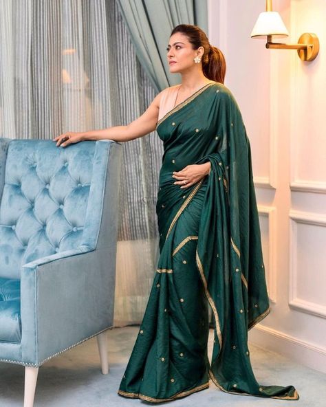 Presenting you Bridesmaid Outfits inspiration from Kajol Devgan. From stylish gowns to pretty sarees, her wardrobe is idea-worthy. #shaadisaga #indianwedding #bridesmaidsdress #kajoldevganblouse #kajoldevgansaree #kajoldevgansuits #kajoldevganoutfits #kajoldevgandresses #kajoldevganlehenga #bridalsarees #trousseausarees #bridesmaidssarees #bridesmaidgown #simplesuitsets #bridesmaidsuits #weddingsuitforwomen Kajol Saree, Celebrity Saree, Kajol Devgan, Indian Sari Dress, Raw Mango, Sari Dress, Saree And Blouse, Saree Designs Party Wear, Mangalsutra Designs