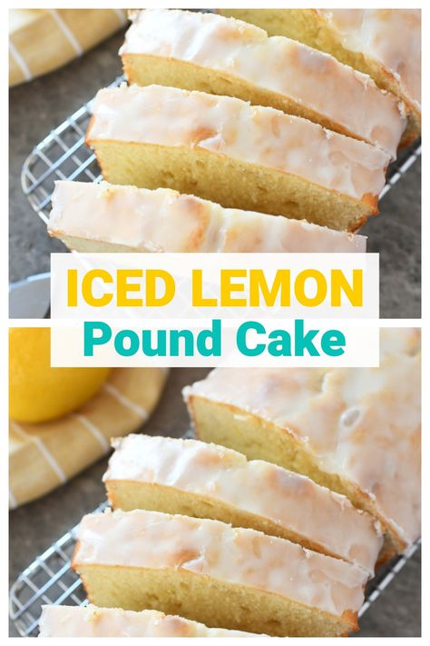 Iced Lemon Pound Cake Loaf (Best Recipe Ever). This pound cake is better than most recipes I've tried both at coffee shops and from relatives. It features a dense, moist crumb that is so delicious eaten alone of glazed. But, the real treat is the fresh lemon icing that makes this loaf shine as bright as the sun! You have got to try this recipe as is to discover why we love it so much! #lemonpoundcake #lemonloaf #icedlemonloaf #Starbuckslemonloaf via @savvysavingcoup Loaf Lemon Pound Cake, Ice Lemon Pound Cake, Easy Lemon Loaf Cake Recipes, Pound Cake Recipes Lemon, Iced Lemon Loaf Cake Starbucks, Easy Lemon Pound Cake With Glaze, Iced Lemon Cake, Lemon Loft Cake, Lemon Pound Cake With Icing