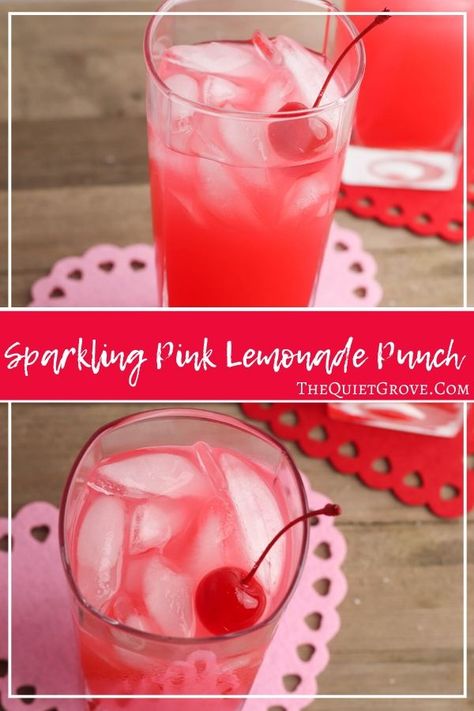 Dazzle your guests with this cold and refreshing Sparkling Pink Lemonade Punch. It's the perfect sparkling dring for your upcoming special occasions!   #SparklingPunch #PinkLemonade #PunchRecipe #Drinks Sparkling Pink Lemonade, Pink Lemonade Punch, Raspberry Lemonade Punch, Recipe Lemonade, Strawberry Lemonade Punch, Pink Party Punches, Party Punch Alcohol, Lemonade Punch Recipe, Sparkling Punch