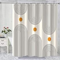 Midcentury Shower Curtains, Mid Century Shower Curtain, Extra Long Shower Curtain, Long Shower Curtains, Mid Century Modern Minimalist, Boho Mid Century, Abstract Shower Curtain, Ramadan Decoration, Boho Shower Curtain