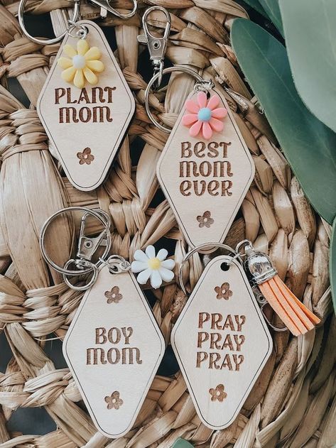 ProseandPosyCo - Etsy God Sticker, Mom Keychain, Keychain Ring, Wood Keychain, Silver Keychain, Leather Bookmark, Crafts Workshop, Best Mom Ever, Book Worm