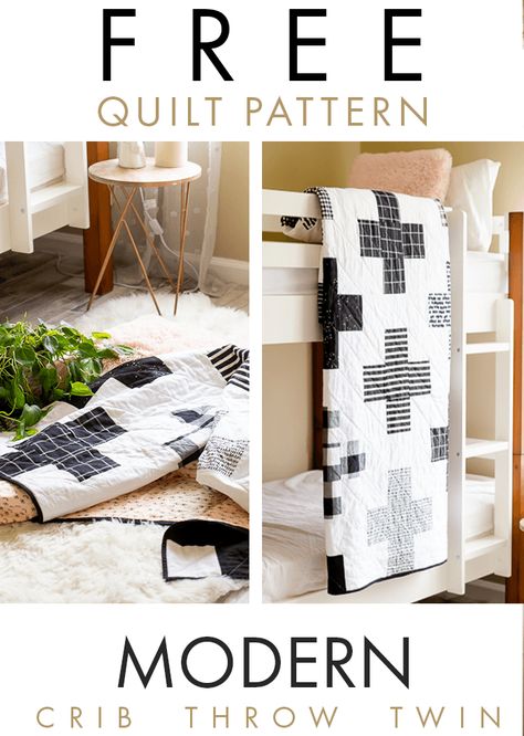 Modern Quilt Patterns Free, Beginner Quilt Patterns Free, Modern Baby Quilt Patterns, Sew A Quilt, Free Baby Quilt Patterns, Twin Quilt Pattern, Bed Quilt Patterns, Crib Quilt Pattern, Baby Quilt Patterns Easy