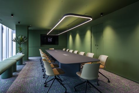 Office Boho, Conference Room Design, Meeting Room Design, Office Interior Design Modern, Office Meeting Room, Company Design, City Office, Green Office, Modern Office Design