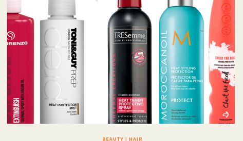 18 Best Heat Protectant Hair Sprays For Every Girl Who Loves Styling Hair Best Thermal Protectant For Hair, Best Heat Protectant For Hair, Best Heat Protectant, Best Heat Protectant Spray, Revlon Hair Dryer, Thick Coarse Hair, Heat Protectant Spray, Hair Sprays, Heat Protector