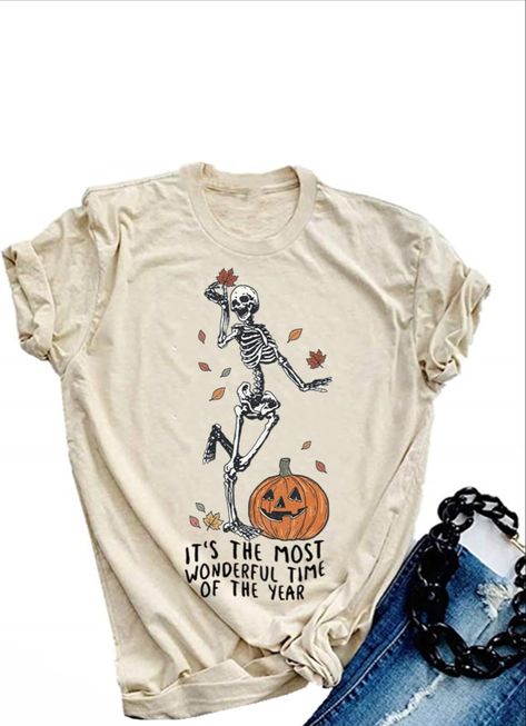 Womens Halloween Skeleton Shirt Fall T-Shirts Funny Skull Autumn Pumpkin Graphic Tees #surbepostore #womenfashion #halloweenfashion #halloween 🎃 #sponsored Thanksgiving Top, Autumn Tops, T Shirts Cute, Halloween Clothing, Cute Autumn, Dancing Skeleton, Skeleton Shirt, Skull Shirts, Pumpkin Shirt