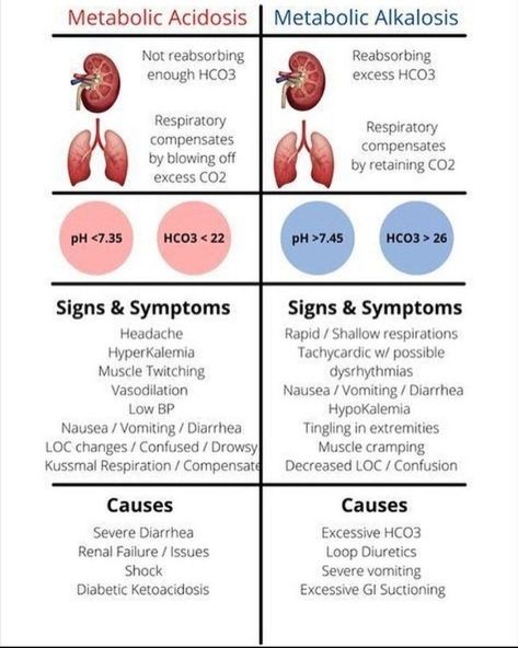 Metabolic alkalosis vs Metabolic acidosis - MEDizzy Arterial Blood Gases Nursing, Ketoacidosis Signs, Nursing Student Notes, Arterial Blood Gases, Acidosis And Alkalosis, Respiratory Alkalosis, Metabolic Alkalosis, Respiratory Acidosis, Metabolic Acidosis