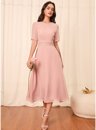 Knee Length Bridesmaid Dresses Casual, Long Sleeve Elegant Dresses Formal, Casual Fall Bridesmaid Dresses, Modest Elegant Bridesmaid Dresses, Short Bridesmaid Dresses With Sleeves, Classy A Line Dress, Modest Midi Dress Classy, Modest Cocktail Dress Classy, Fancy Dinner Dress Knee Length