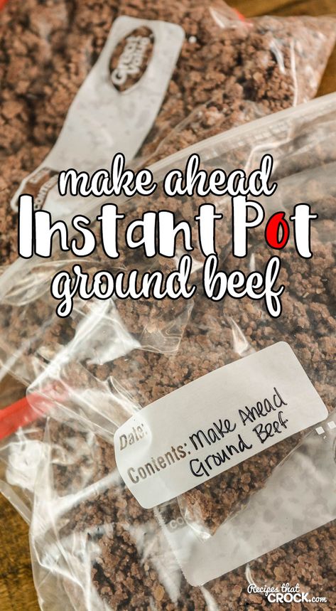 Are you looking for a Make Ahead Ground Beef Recipe for your electric pressure cooker? This Instant Pot Ground Beef Recipe cooks ground beef in bulk to freeze to make weeknight meal time a snap to throw together. We use this recipe regularly for batch cooking as an essential part of our low carb diet. Cheesy Ground Beef And Rice, Instant Pot Ground Beef, Batch Cooking Recipes, Cheesy Ground Beef, Instant Pot Freezer, Cooking With Ground Beef, Ground Beef And Rice, Ground Beef Recipe, Electric Pressure Cooker Recipes