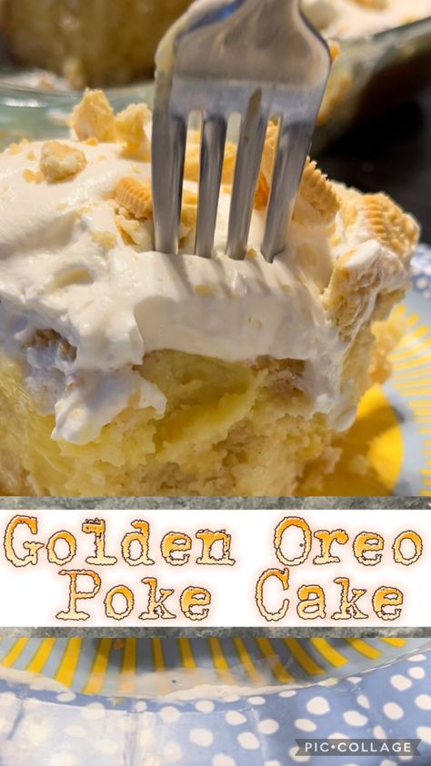 Golden Oreo Birthday Cake, Golden Oreo Poke Cake, Golden Oreo Desserts, Golden Oreo Cake, Oreo Box, Cake For His Birthday, Oreo Birthday Cake, Oreo Dessert Recipes, Golden Oreo