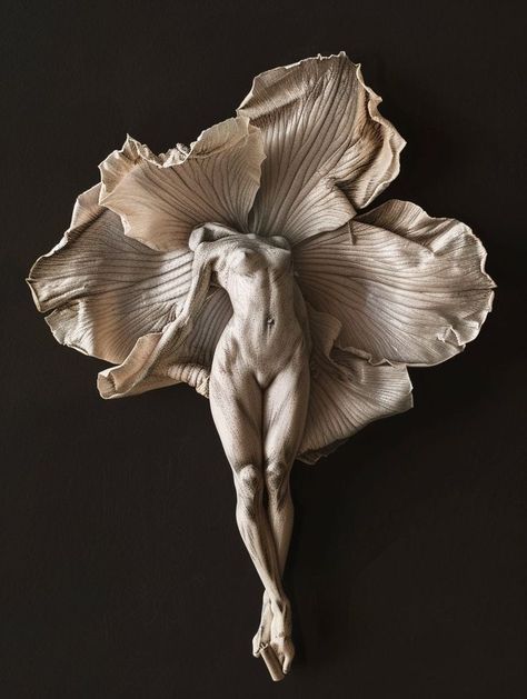 Feminine Beauty Art, Female Artwork Art, Femininity Art, Female Artworks, Nature Forms, Female Sculpture, Blossoming Flower, Body Sculpture, Flower Sculpture