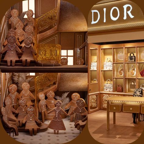 Dior Gingerbread, Christmas Hallways, Gingerbread Display, Lux Christmas, Christmas Installation, Christmas Song Trivia, Christmas Hallway, Ginger House, Costa Coffee