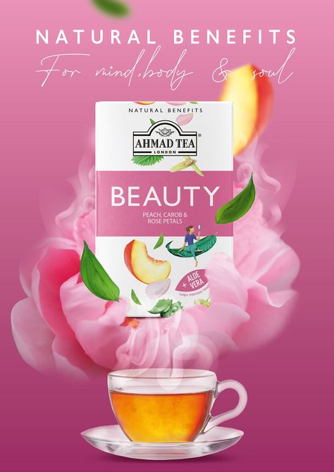 Ahmad Tea | AD Campaign | European & USA :: Behance Tea Campaign, Ahmad Tea, Art Direction Advertising, Advertising Graphic Design, Adobe Indesign, Ad Campaign, Rose Petals, Art Direction, Aloe Vera