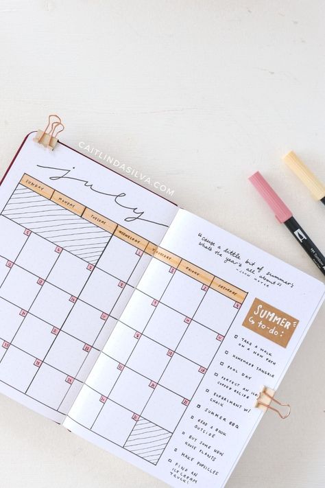 Monthly Planner Ideas Inspiration, Bujo Month At A Glance, Month At A Glance Bullet Journal, Month Planner Ideas, Monthly Planner Ideas, Bullet Journal Monthly Calendar, July Bullet Journal, Bujo Monthly Spread, Bullet Journal Calendar