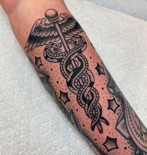 American Traditional Ideas, Male Nurse Tattoo, Medical American Traditional Tattoos, Nursing Tattoos Men, American Traditional Medical Tattoo, Medical Traditional Tattoo, Male Nurse Tattoo Ideas, Traditional Nurse Tattoo Black, Nurse Symbol Tattoo