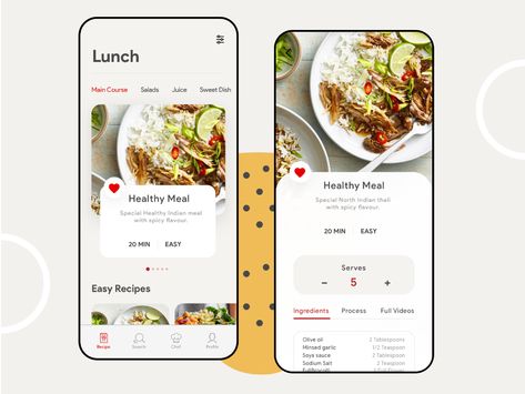 Food Recipe App by himanshu Rawat on Dribbble การออกแบบ Ui Ux, Ui Design Mobile, Recipe App, App Design Layout, Ux App Design, Cooking App, Diet Apps, Food Delivery App, Mobile App Design Inspiration