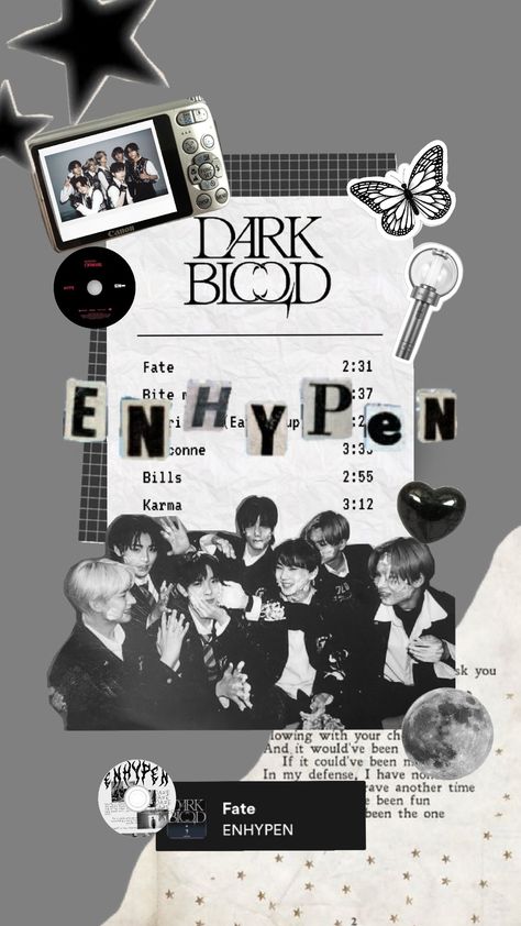 Enhypen Themed Wallpaper, Enhypen Music Wallpaper, Txt Collage Wallpaper, Kpop Wallpaper Collage, K-pop Music, Enhypen Background, Enhypen Collage, Enhypen Wallpaper Aesthetic, Black And Grey Wallpaper